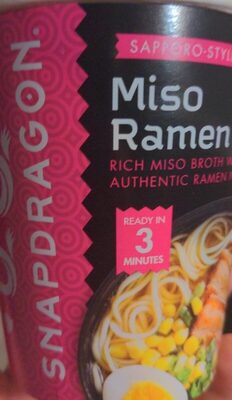 Snapdragon, Miso Ramen Noodle Soup, 2.2 Oz(Case of 6)