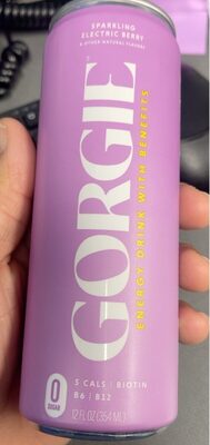 Gorgie, Sparkling Electric Berry Energy Drink, 12 Oz (Case of 12)