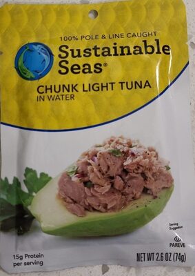 Sustainable Seas, Chunk Light Tuna in Water, 2.6 Oz (74 G)
