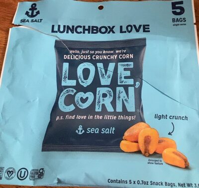 Love Corn, Sea Salted Roasted Corn Multi Pack, 3.5 Oz (Case of 8)