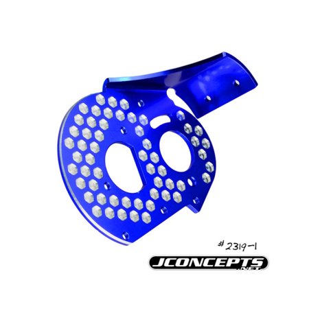 J Concepts 23191 Rc10 Aluminum Rear Motor Plate - Honeycomb - Blue JCO23191