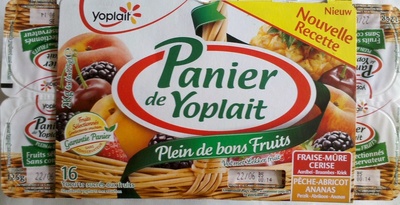 Paniers De Yoplait (Abricot, Ananas, Cerise, Fraise, Mûre, Pêche) 16 Pots