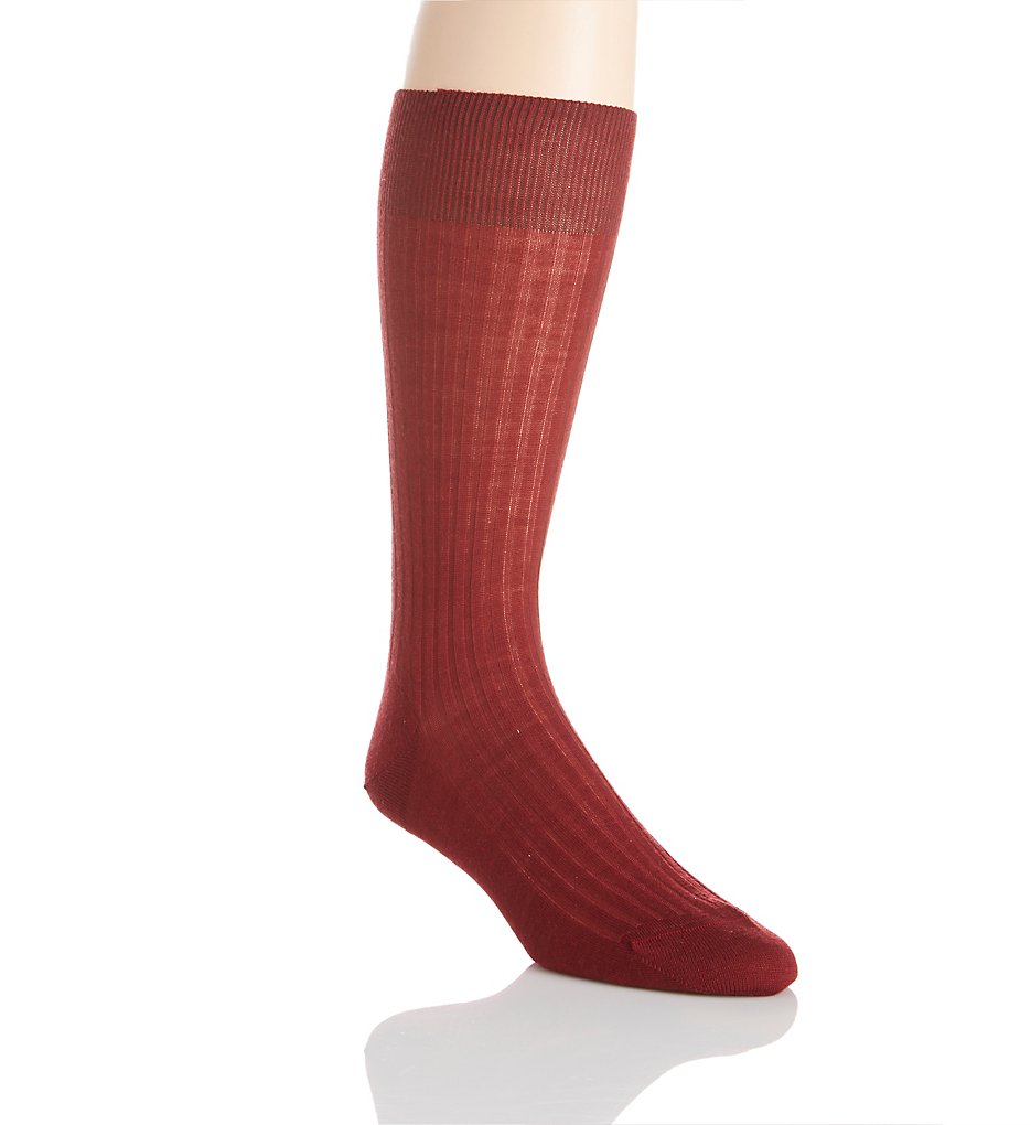 Pantherella Men's Laburnum Merino Wool 5x3 Rib Dress Sock in Purple (5796) | Size XL | HisRoom.com