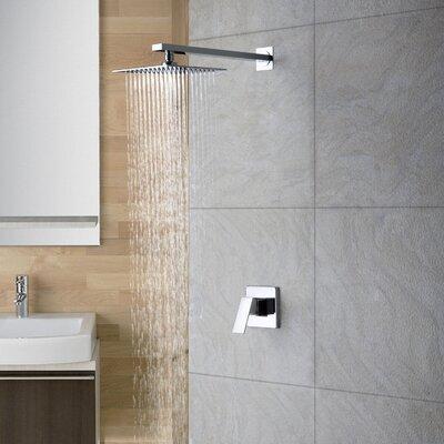FontanaShowers Munich Rainfall Thermostatic Shower Faucet W/ Rough-in Valve, Ceramic in Gray, Size 16.0 H X 16.0 W in | Wayfair FS-5796