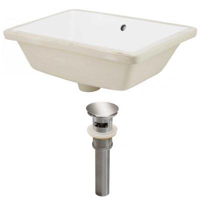 Plumbing N Parts Enamel Glaze White Ceramic Rectangular Undermount Bathroom Sink W/ Overflow, Size 7.75 H X 18.25 D in | Wayfair PNP-24791