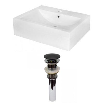 Plumbing N Parts Ceramic Rectangular Vessel Bathroom Sink W/ Overflow, Size 6.0 H X 20.25 D in | Wayfair PNP-31610
