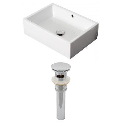 Plumbing N Parts White Ceramic Rectangular Vessel Bathroom Sink W/ Overflow, Size 9.0 H X 20.0 D in | Wayfair PNP-14838