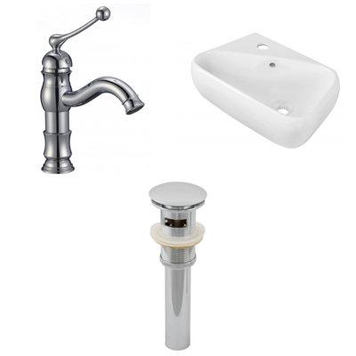 Plumbing N Parts White Ceramic Rectangular Vessel Bathroom Sink W/ Faucet & Overflow, Size 5.0 H X 11.0 D in | Wayfair PNP-26282