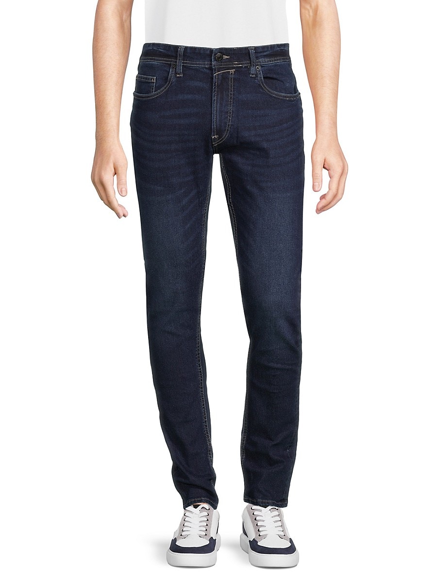BUFFALO David Bitton Men's Max-X Whiskered Skinny Jeans - Medium Dark Blue - Size 33 32