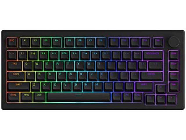 Akko 5075S Mechanical 75% Percent Hot-swappable Gasket Mount Wired Keyboard with Knob, RGB Gaming Keyboard with Shine-Through PBT ASA Profile.