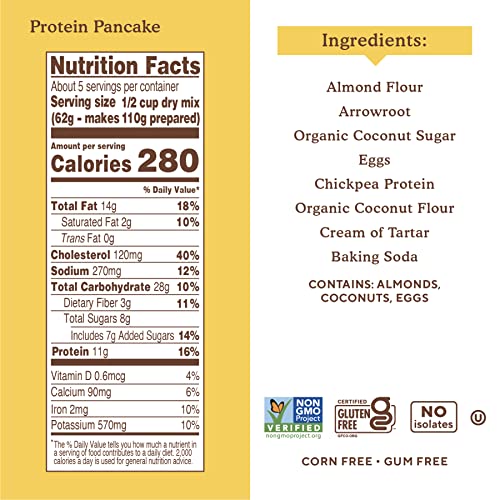 Simple Mills Just Add Water Almond Flour Pancake Mix, Original Protein - Gluten Free, Plant Based, Paleo Friendly, Breakfast, 10.4 Ounce (Pack of 3) thumbnail