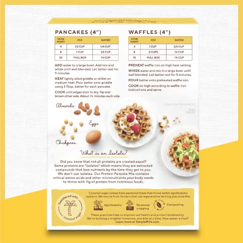 Simple Mills Just Add Water Almond Flour Pancake Mix, Original Protein - Gluten Free, Plant Based, Paleo Friendly, Breakfast, 10.4 Ounce (Pack of 3) thumbnail