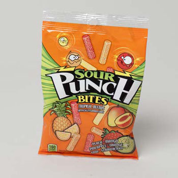 Eros REG8737 Sour Punch Bites 4 Oz Peg Bag Tropical Blends - Case of 12