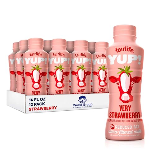 Fairlife YUP! Very Strawberry Flavor 16g Protein - All Natural Flavors, Low Fat Ultra Filtered Milk Rich, 14oz Bottle (Pack of 12) by World Group Pack