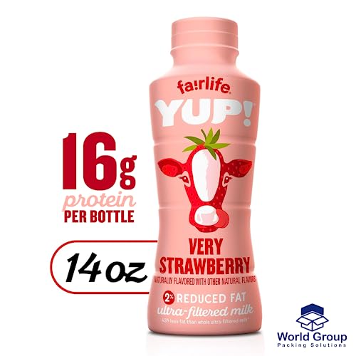 Fairlife YUP! Very Strawberry Flavor 16g Protein - All Natural Flavors, Low Fat Ultra Filtered Milk Rich, 14oz Bottle (Pack of 12) by World Group Pack thumbnail