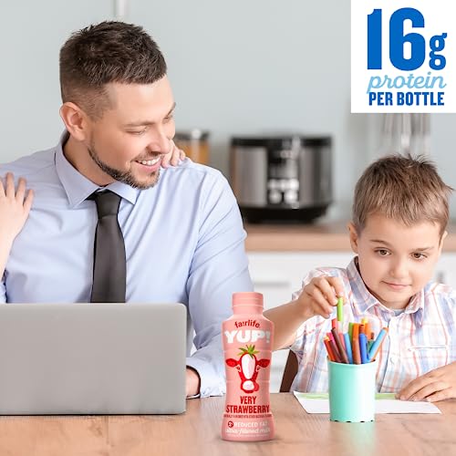 Fairlife YUP! Very Strawberry Flavor 16g Protein - All Natural Flavors, Low Fat Ultra Filtered Milk Rich, 14oz Bottle (Pack of 12) by World Group Pack thumbnail