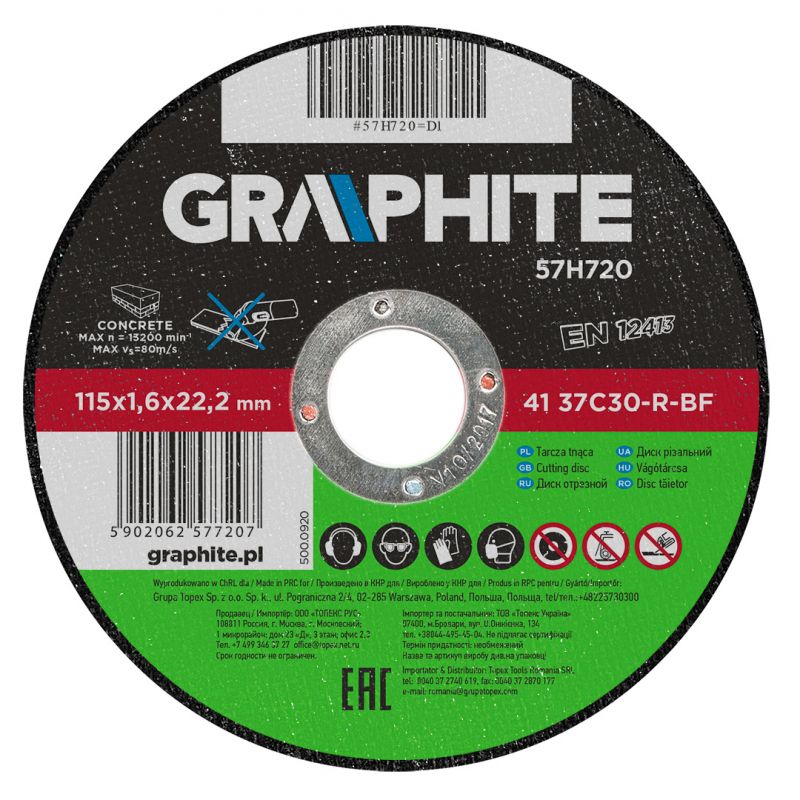 Graphite Tarcza Tnąca Do Kamienia 115 X 1.6 X 22.2 Mm, 41 37C30-R-BF thumbnail