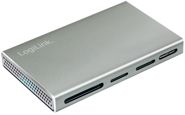 LogiLink USB 3.2 Gen1 Cardreader. 5-in-1. Metal Case. Silver