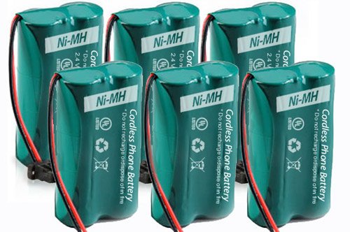 Replacement for GE/RCA 5-2540 / 5-2734 Cordless Phone Battery (500mAh, 2.4V, Ni-MH) - 6 Pack