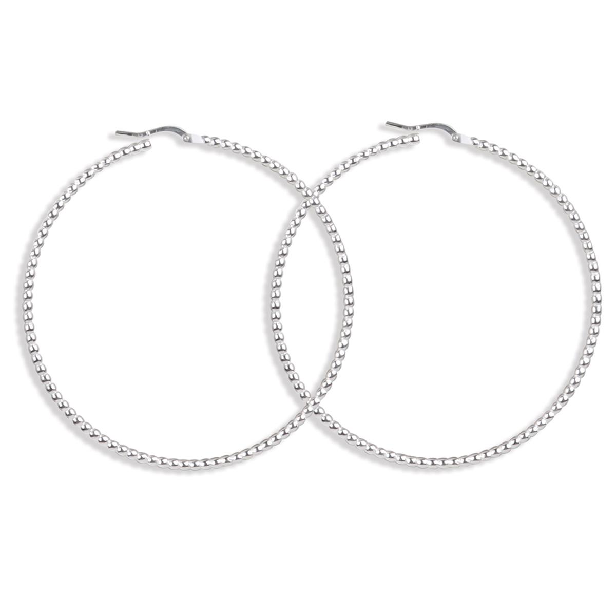 Les Trésors De Lily [N7263] - Créoles Argent 'Billes' - 40 Mm 2 Mm