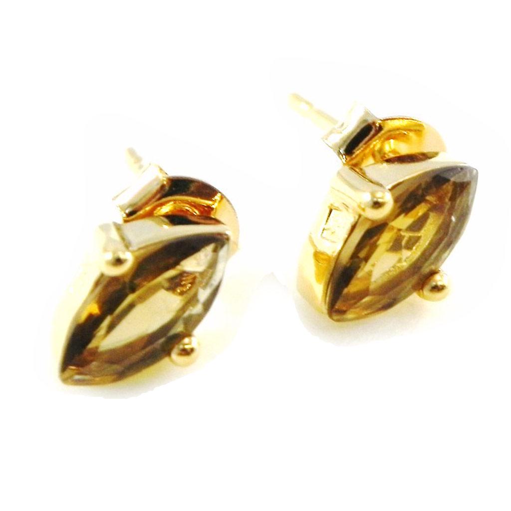 Les Trésors De Lily [C5674] - Boucles Plaqué or 'Amandes' Marron