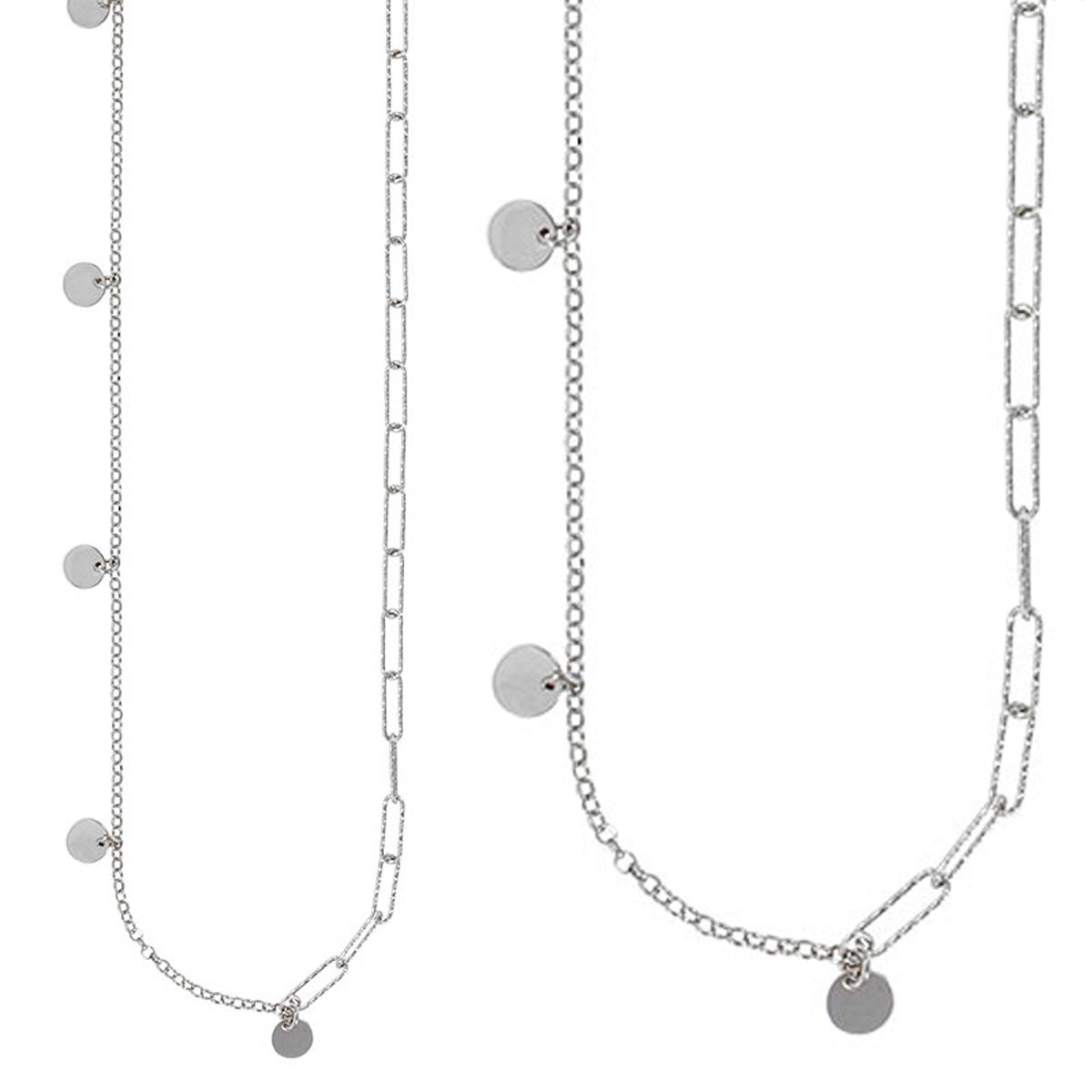 Les Trésors De Lily [R4962] - Collier Argent Artisanal 'Cléopatra' Argenté (rhodié) - PièCES Rondes 7 Mm