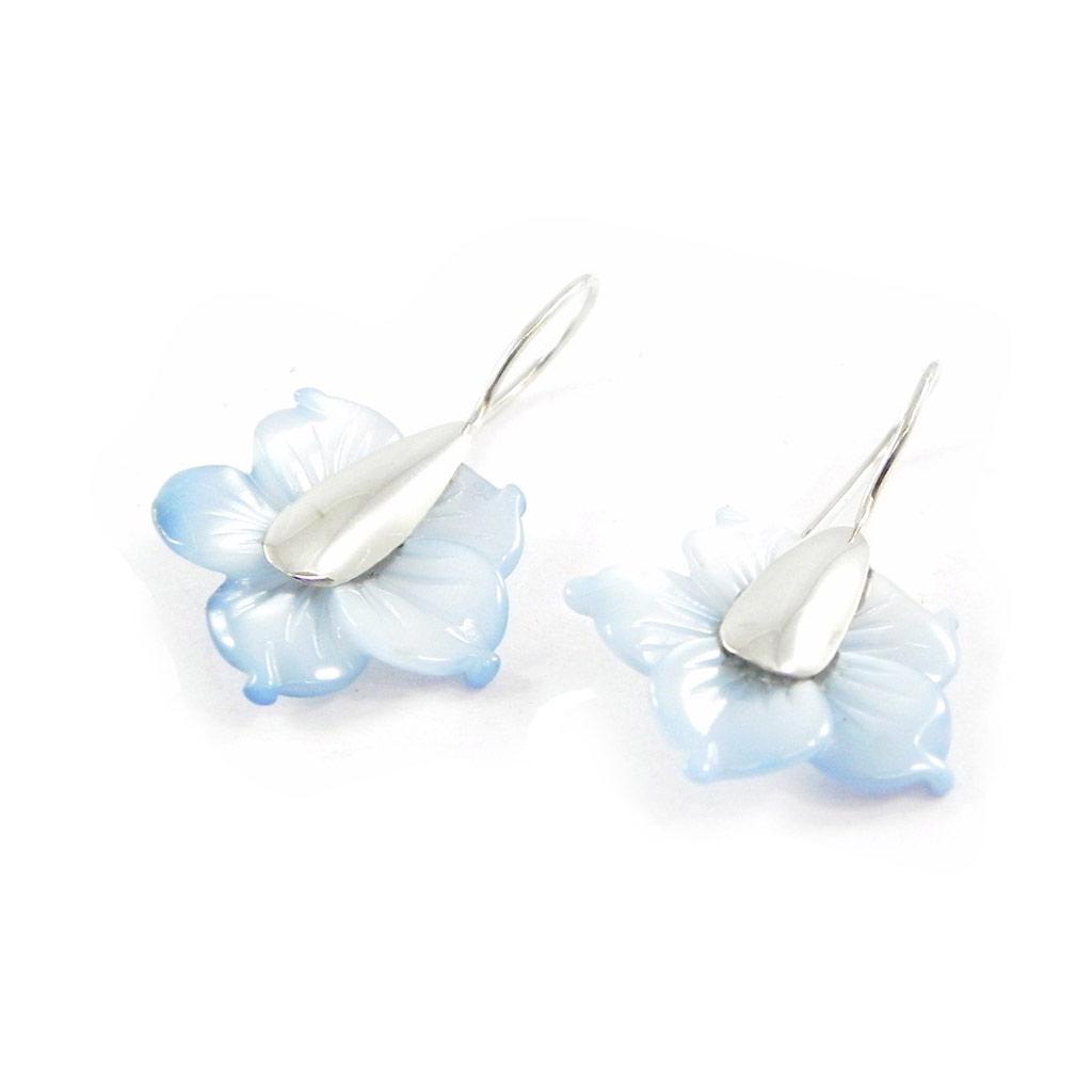 Les Trésors De Lily [H8306] - Blue 'Vahiné' Silver Earrings
