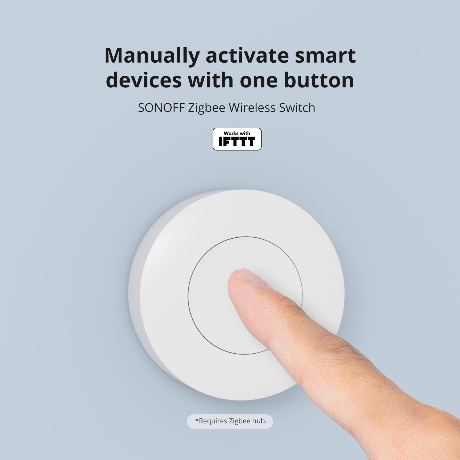 Zigbee Switch SNZB-01P Wireless Push Button Supports to Create Smart Scenes Trigger Connected Devices 1Pack