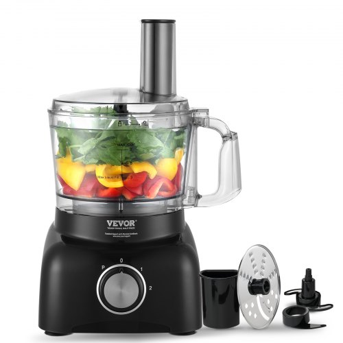 Food Processor 7-Cup Vegetable Chopper 2-Speed 350 Watts Stainless Steel Blade Black Electric Food Processor