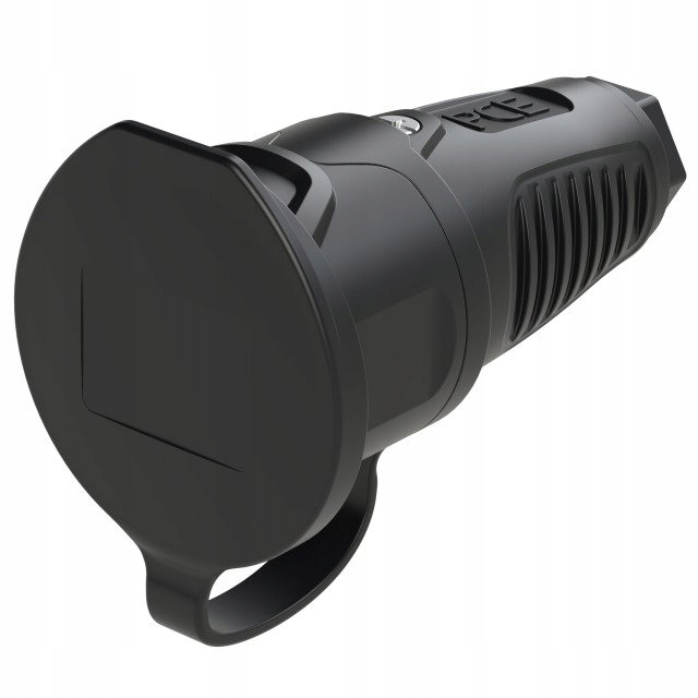 PC Electric 2411-ss Safety Mains Socket Rubber Black 250V IP54