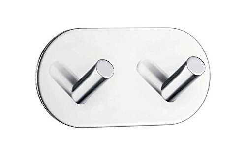 Smedbo Beslagsboden Double Wall Mounted Hook Metal in Gray, Size 2.0 H X 3.875 W X 1.0 D in | Wayfair BK1091