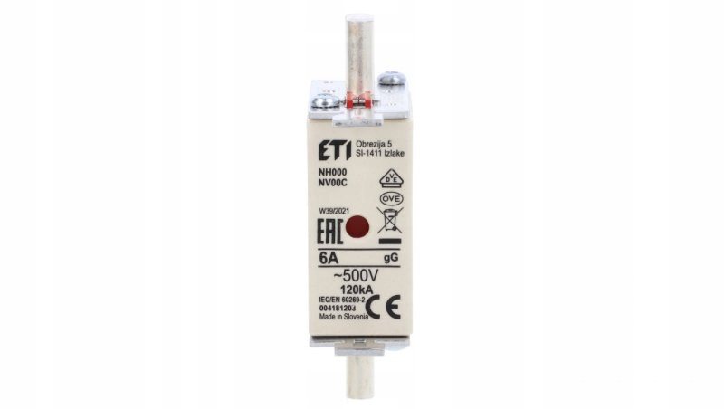 Wkładka Bezpiecznikowa Kombi NH000 6A GG/gL 500V