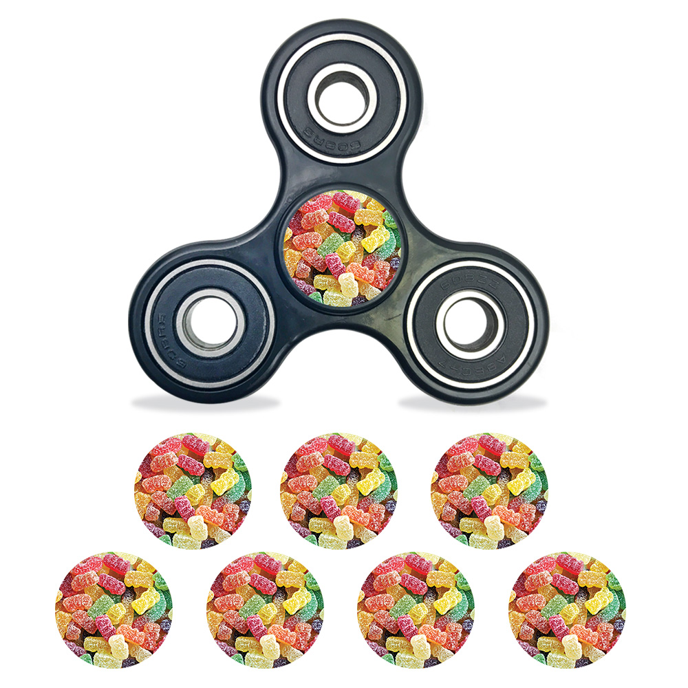 MightySkins Skin Compatible with Fidget Hand Tri-Spinner Center Cap â€“ Sour Candy  Protective, Durable, and Unique Vinyl Decal Wrap Cover  Easy 