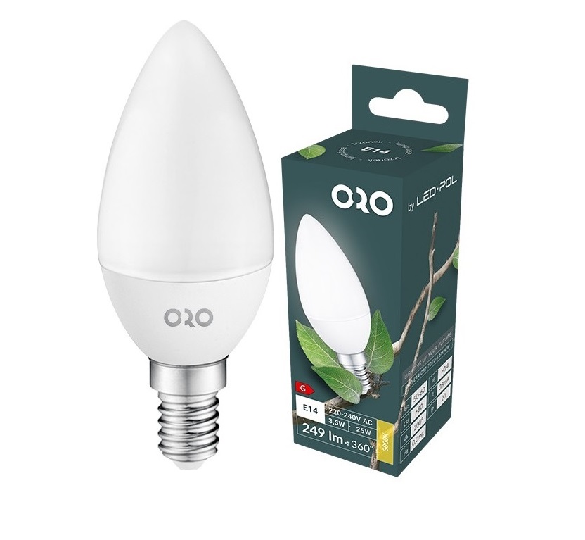 Żarówka LED Oro E14 3,5W Toto Ciepła C37 249lm