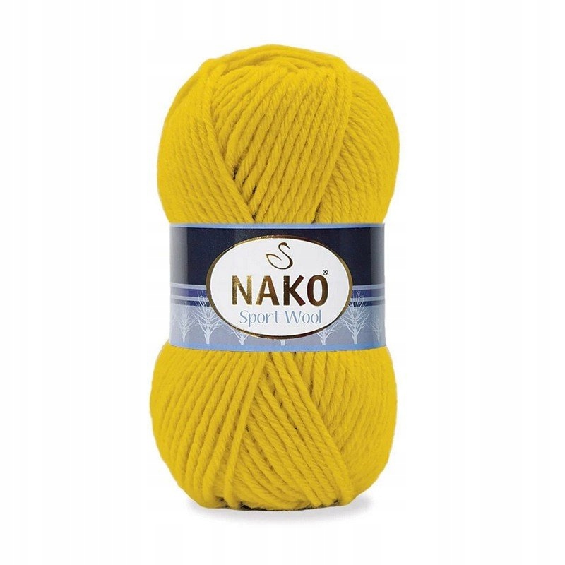 Włóczka Nako Sport Wool Akryl Wełna 1253 żółty