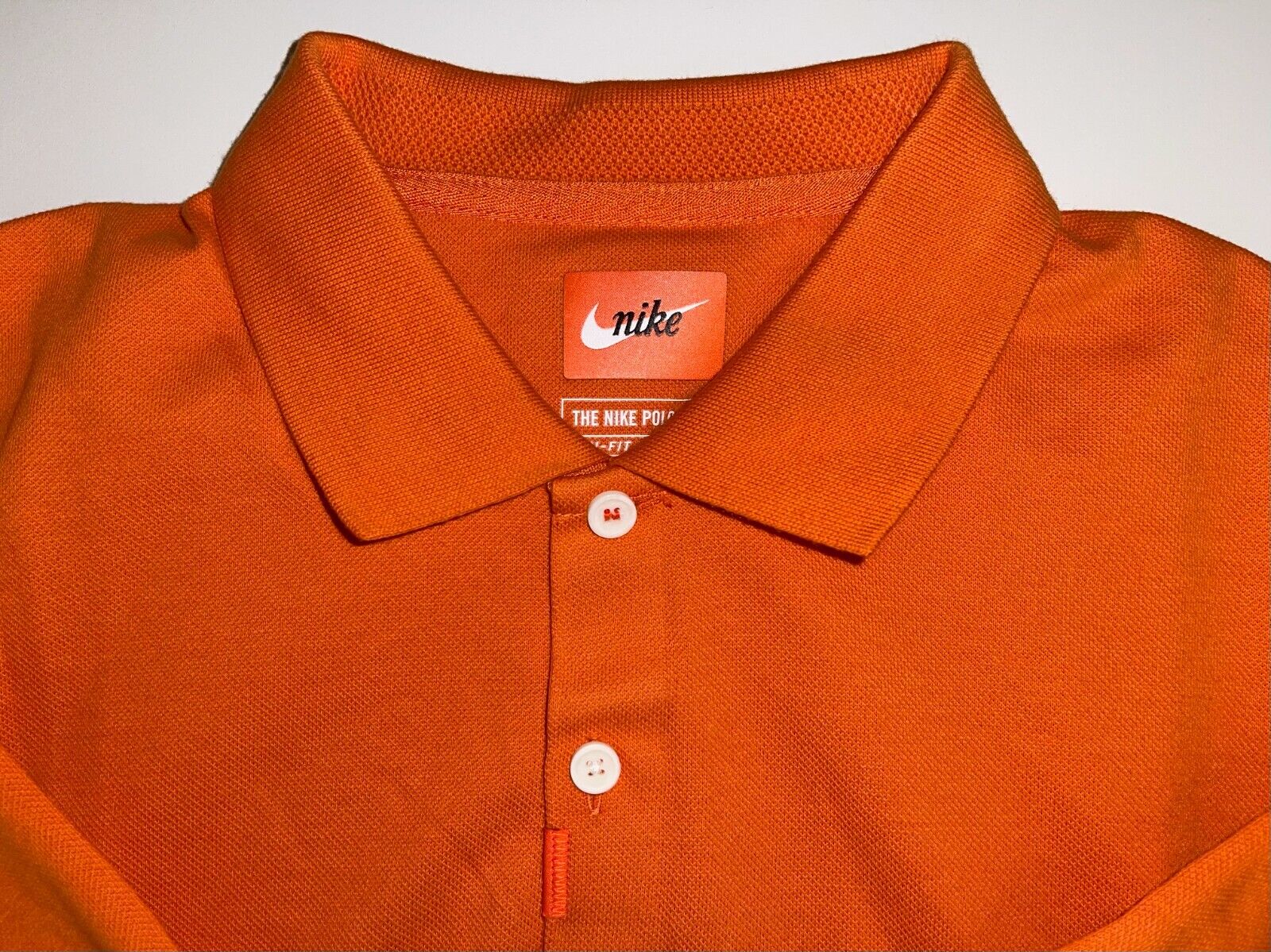 The Nike Polo - Dri-FIT - Men’s Golf Polo AT6111-848 Orange STAND. FIT MSRP $65