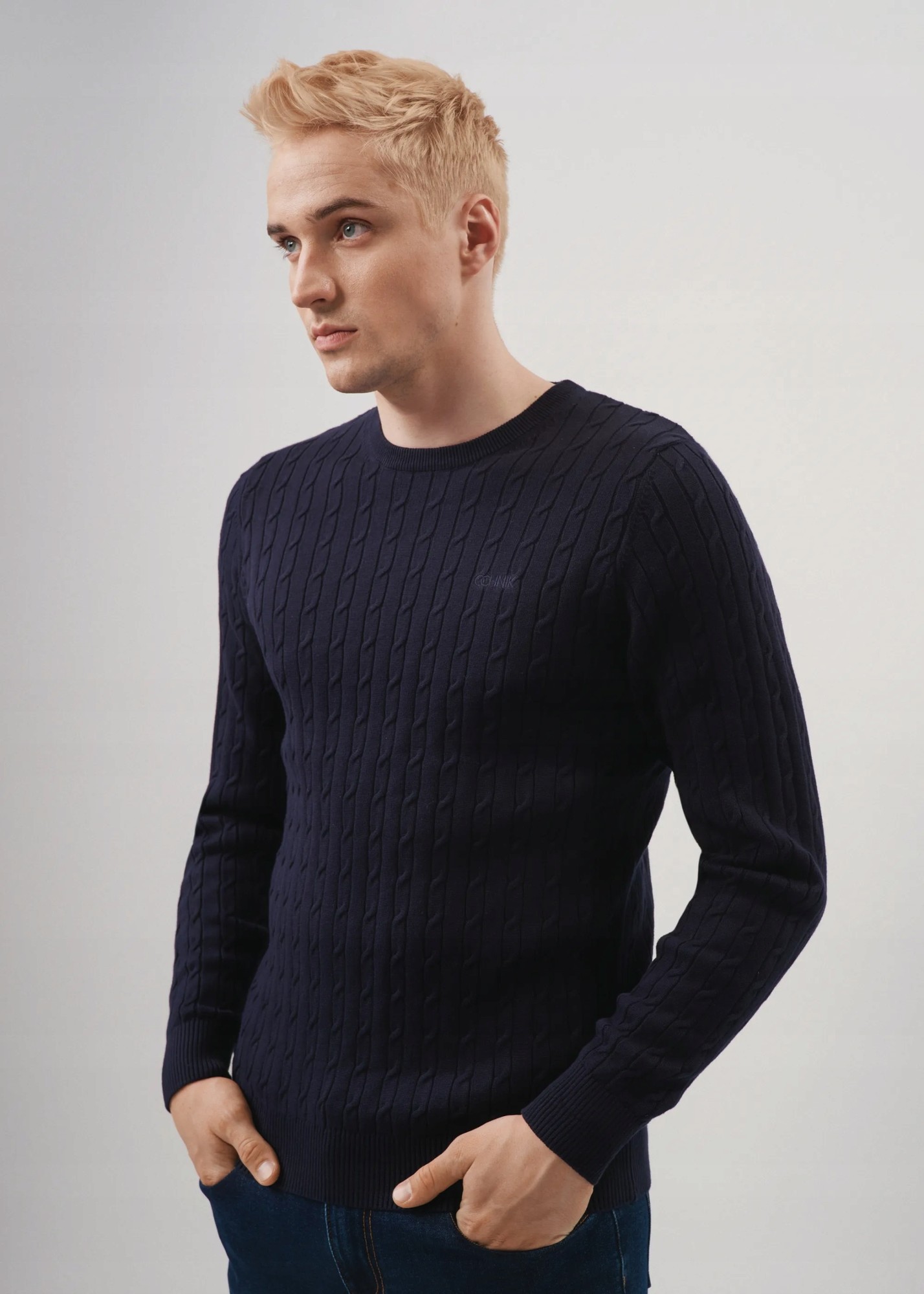 Ochnik Granatowy Sweter Męski SWEMT-0134-69 R. M