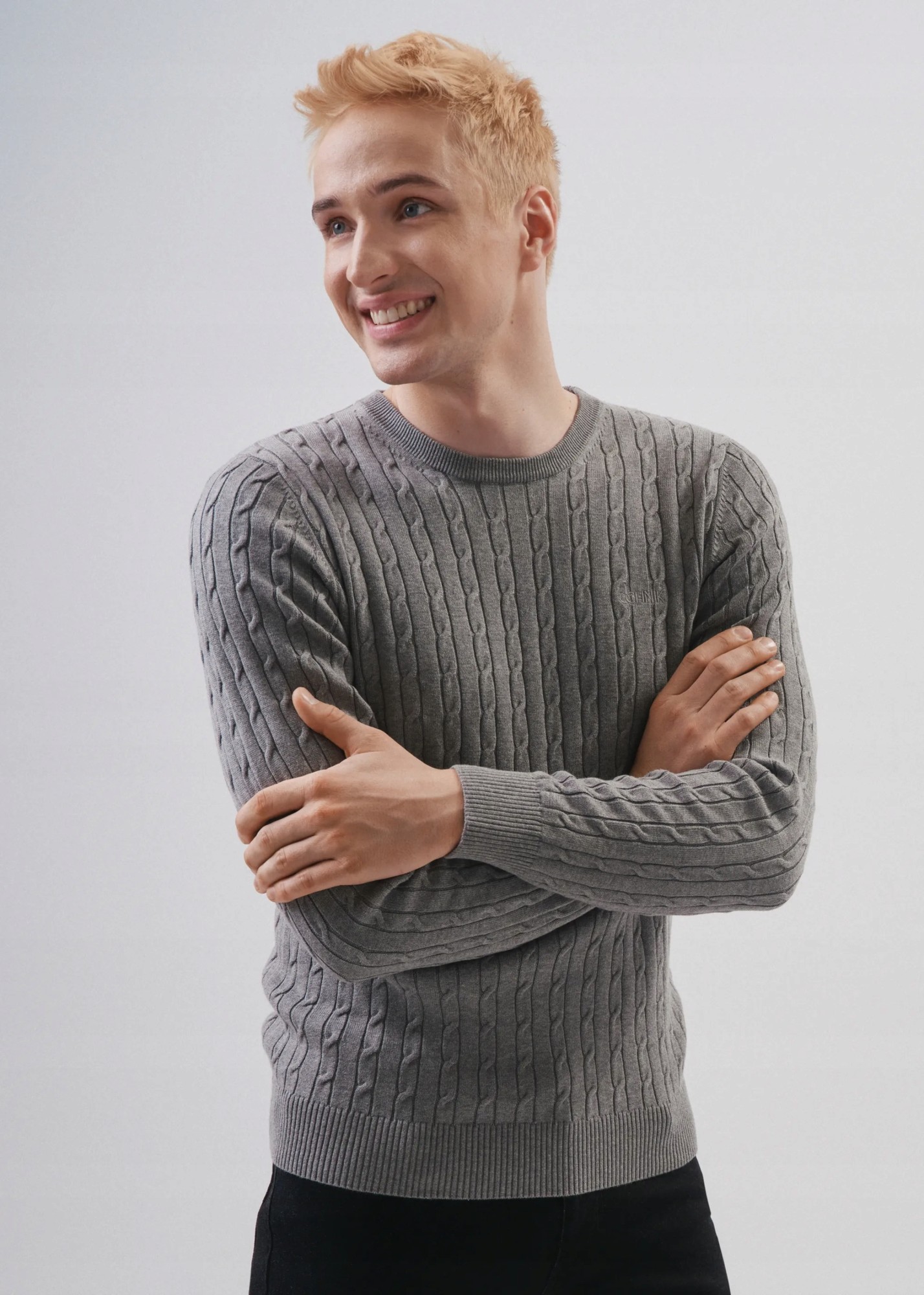Ochnik Szary Sweter Męski SWEMT-0134-91 R. XL