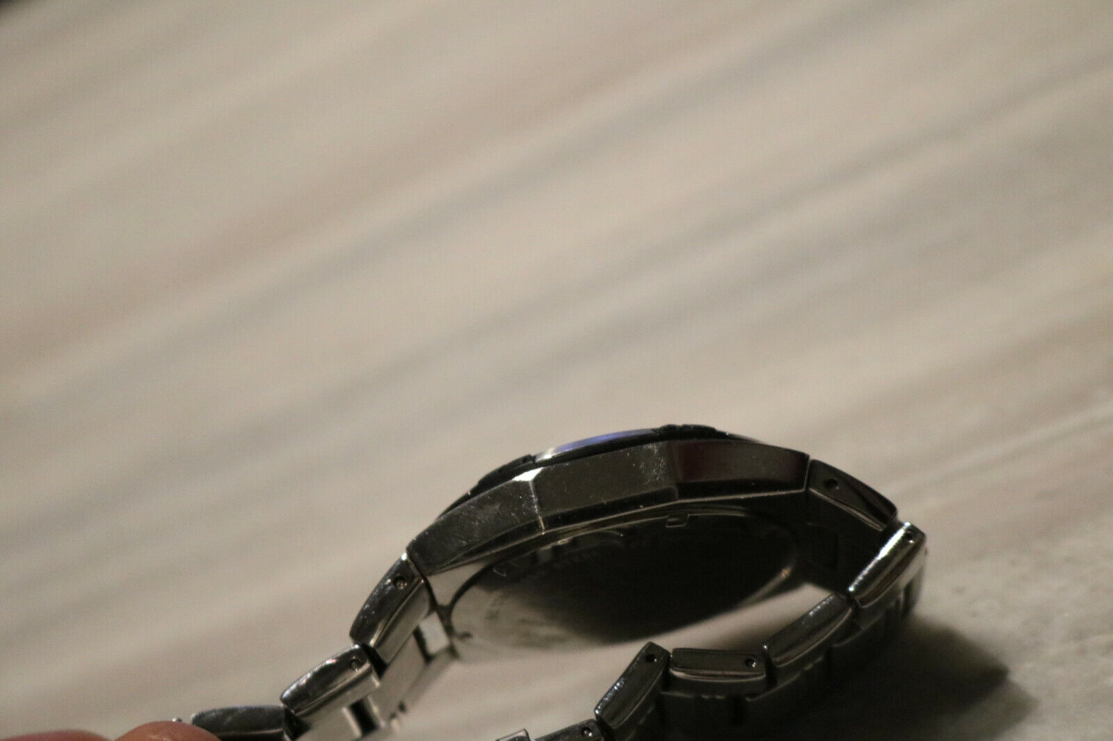 Mens Fossil Blue BQ-9303 Stainless Steel Day Date Watch New Battery thumbnail