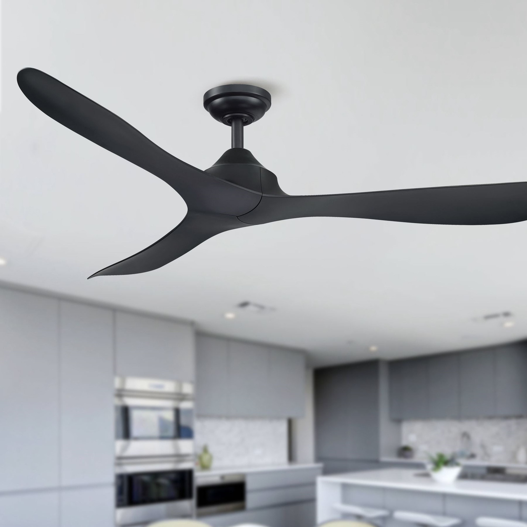 Parrot Uncle 56  Modern Black 3-Blade Propeller DC Ceiling Fan with Remote Matte White thumbnail