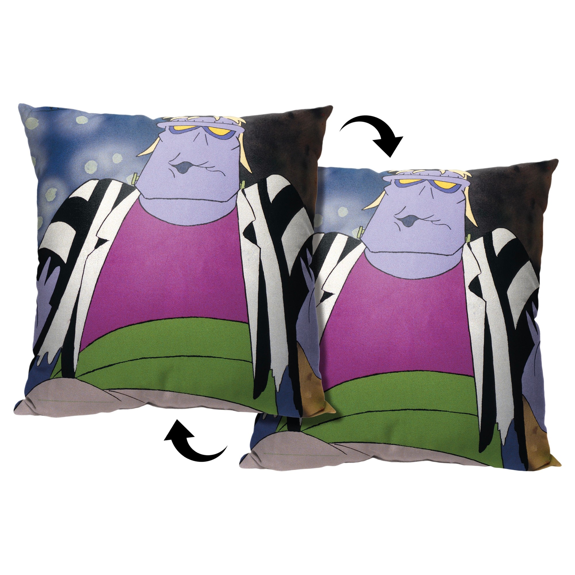 The Northwest 1WBH-69500-0049-OOF 18 X 18 in. Warner Bros. Beetlejuice Animated Fraken Beetle Throw Pillow