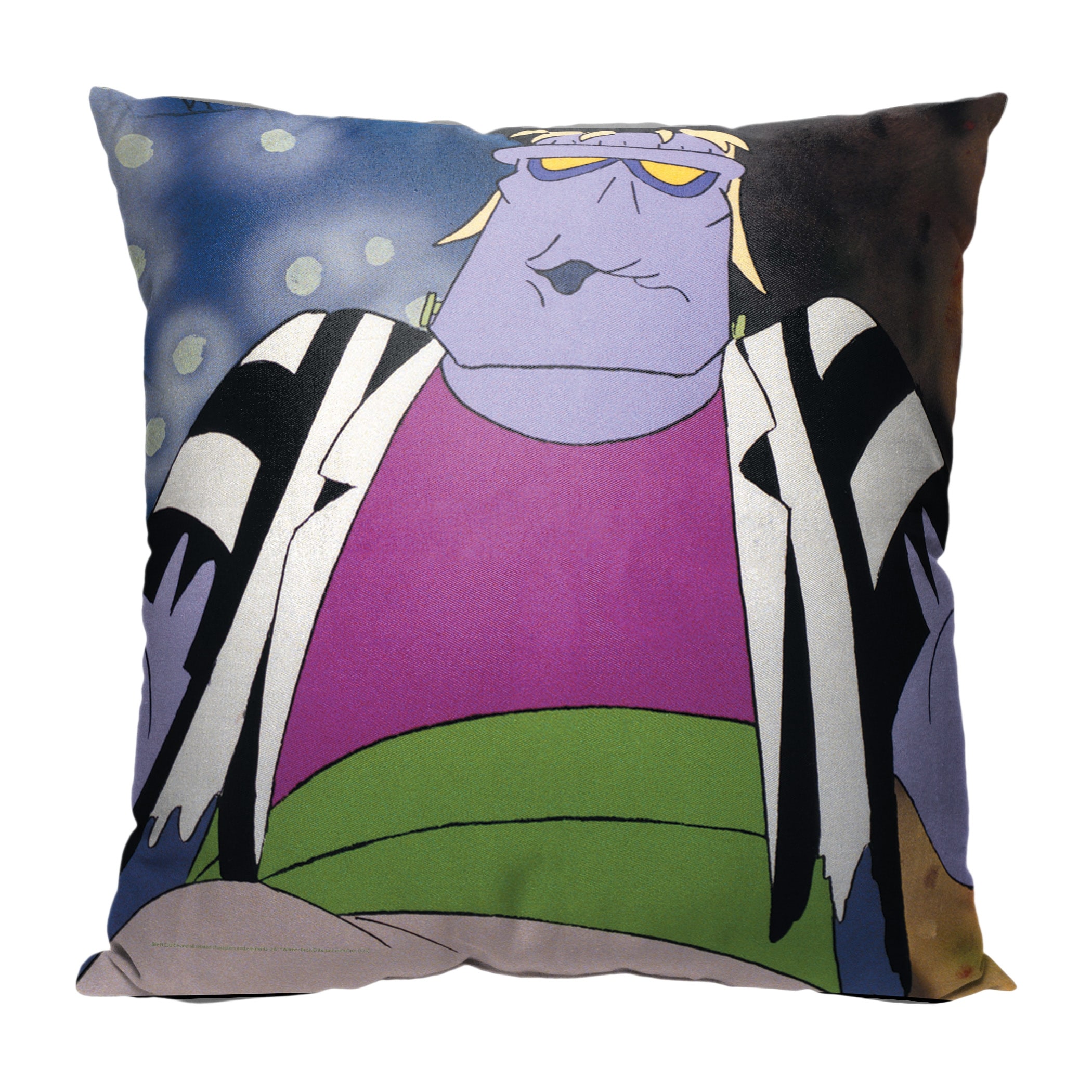 The Northwest 1WBH-69500-0049-OOF 18 X 18 in. Warner Bros. Beetlejuice Animated Fraken Beetle Throw Pillow thumbnail