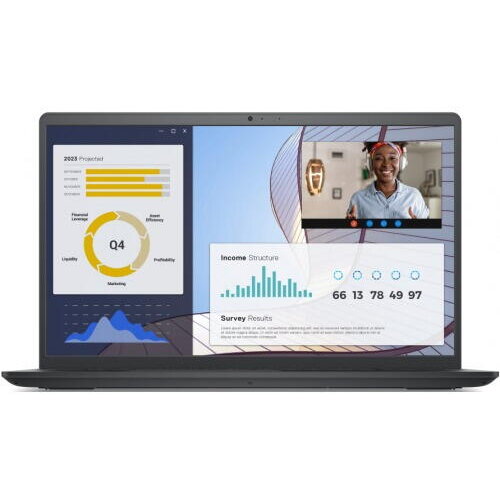 Laptop Dell Vostro 3535, AMD Ryzen 5 7530U, 15.6inch FHD, 8GB RAM, 512GB SSD, AMD Radeon Graphics, No Fingerprint, Windows 11 Pro, Negru