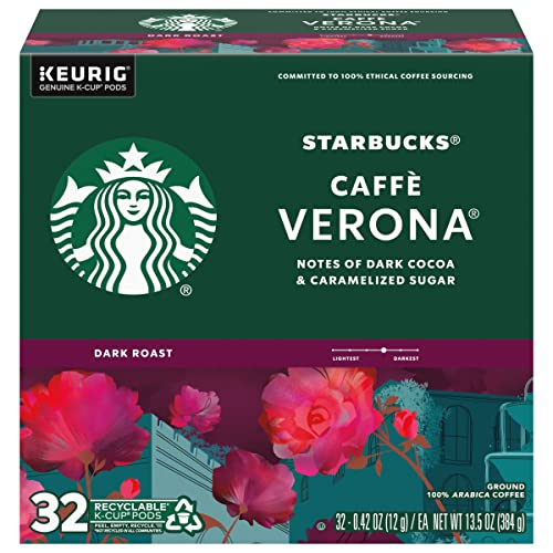 Starbucks Coffee Company Caffe Verona Coffee K-Cup Pods, Dark Roast Ground Coffee K-Cups, Dark Cocoa & Caramelized Sugar Flavor, 32 CT K-Cup Pods/Box thumbnail