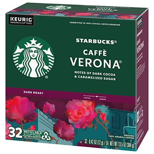Starbucks Coffee Company Caffe Verona Coffee K-Cup Pods, Dark Roast Ground Coffee K-Cups, Dark Cocoa & Caramelized Sugar Flavor, 32 CT K-Cup Pods/Box thumbnail
