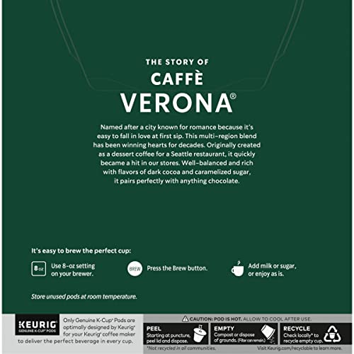 Starbucks Coffee Company Caffe Verona Coffee K-Cup Pods, Dark Roast Ground Coffee K-Cups, Dark Cocoa & Caramelized Sugar Flavor, 32 CT K-Cup Pods/Box thumbnail