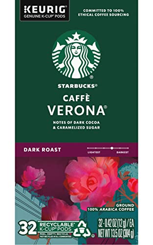 Starbucks Coffee Company Caffe Verona Coffee K-Cup Pods, Dark Roast Ground Coffee K-Cups, Dark Cocoa & Caramelized Sugar Flavor, 32 CT K-Cup Pods/Box thumbnail