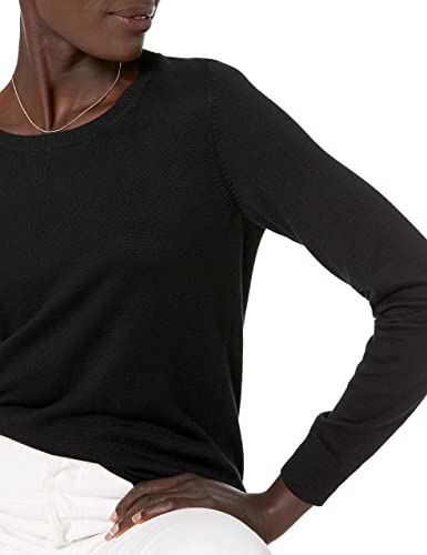 Amazon Essentials Women's Long-Sleeve Lightweight Crewneck Sweater (Available in Plus Size), Black, 3X thumbnail