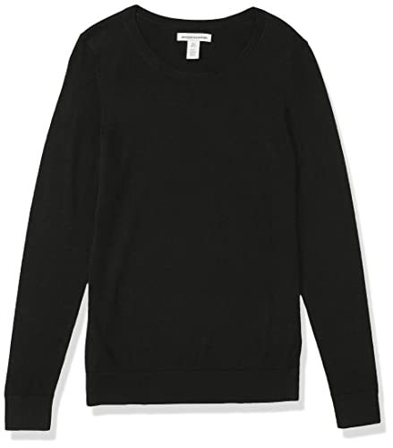 Amazon Essentials Women's Long-Sleeve Lightweight Crewneck Sweater (Available in Plus Size), Black, 3X thumbnail