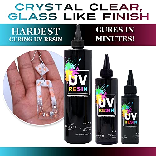 Counter Culture DIY Clear UV Resin, Quick Art Supplies for Coating & Casting, Great for Jewelry, Keychains - Epoxy Glue Cures Hard, No Sticky Residue thumbnail